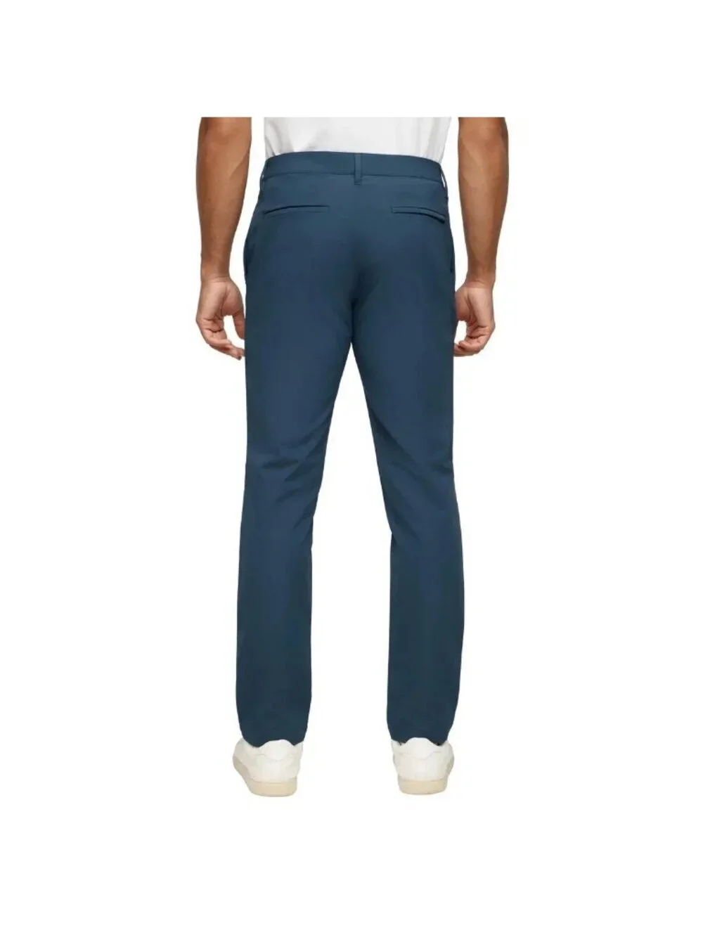 NWT Banana Republic Men's 38x34 Flat Front Stretch Tech Pants Blue Slim G2175